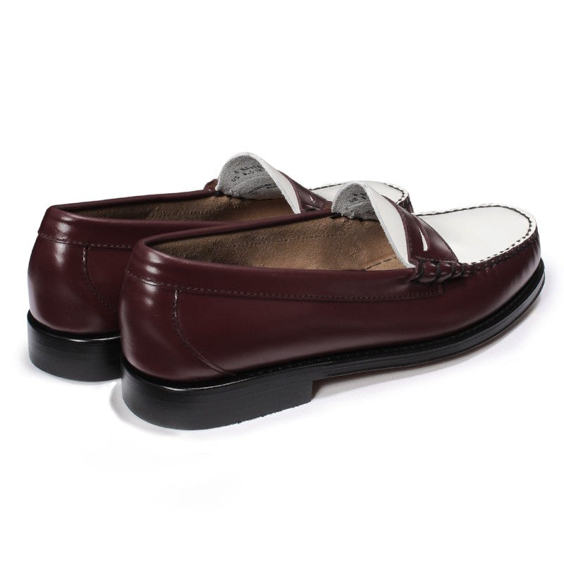 11010H LARSON / WINE & WHITE (LEATHER SOLE)