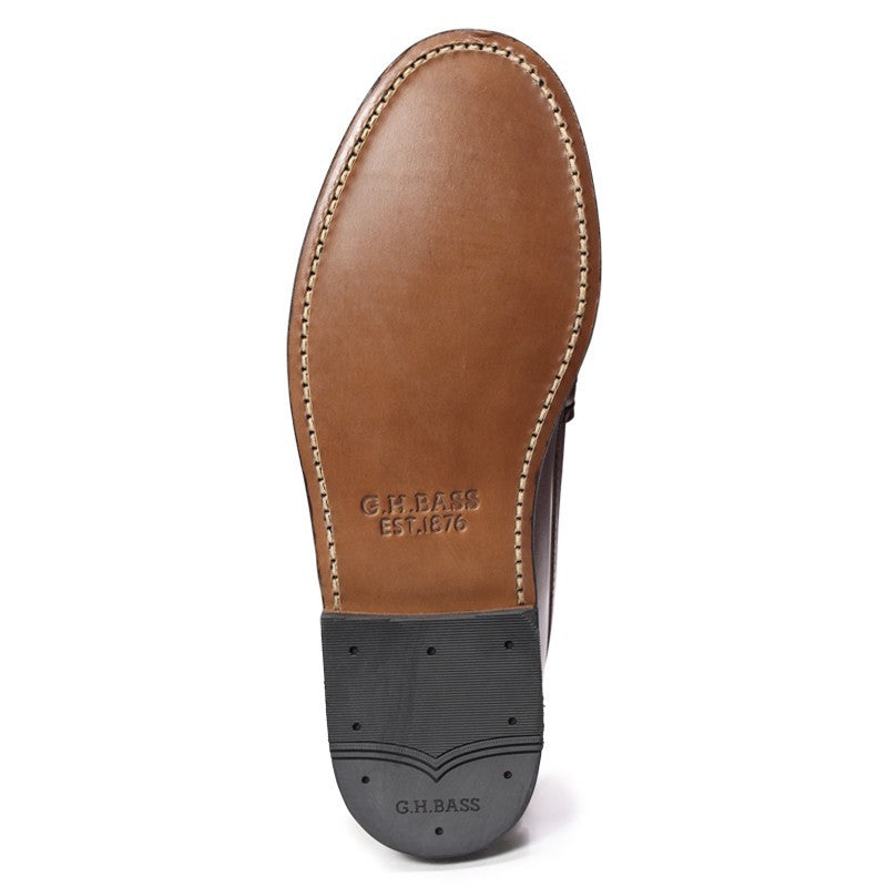 11010H LARSON / WINE & WHITE (LEATHER SOLE)