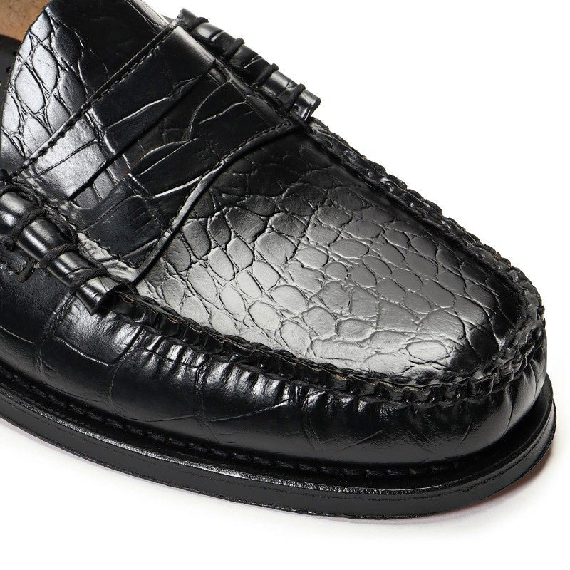 【NEW】11088C / BLACK LEATHER CROCO (LEATHER SOLE)