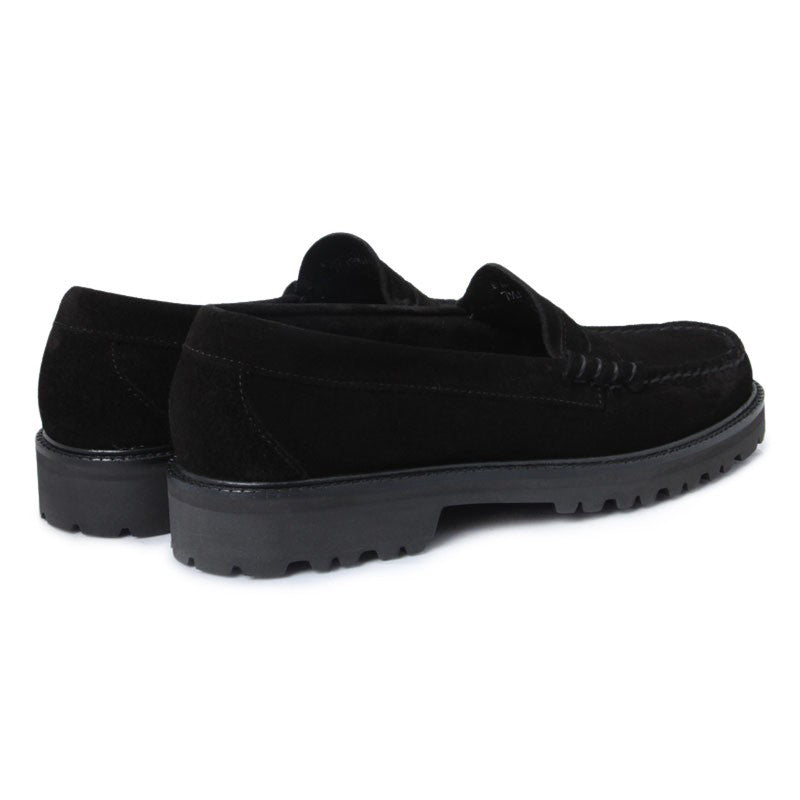 11512 LARSON / BLACK SUEDE (RUBBER SOLE)