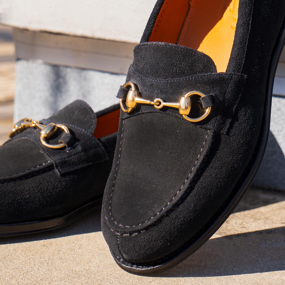 98976 / REPELLO SUEDE BLACK (LEATHER SOLE)