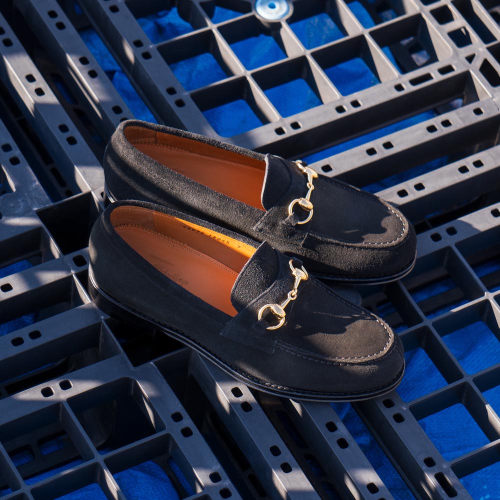 98976 / REPELLO SUEDE BLACK (LEATHER SOLE)