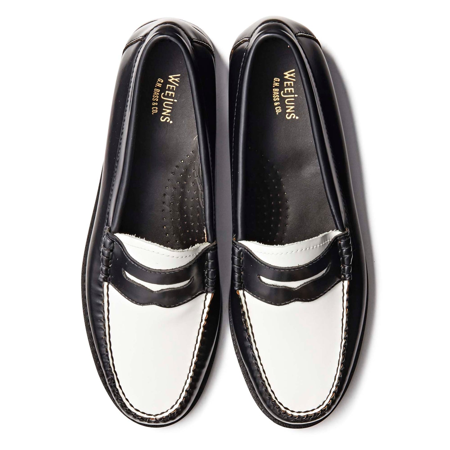 41010 / BLACK & WHITE (LEATHER SOLE)