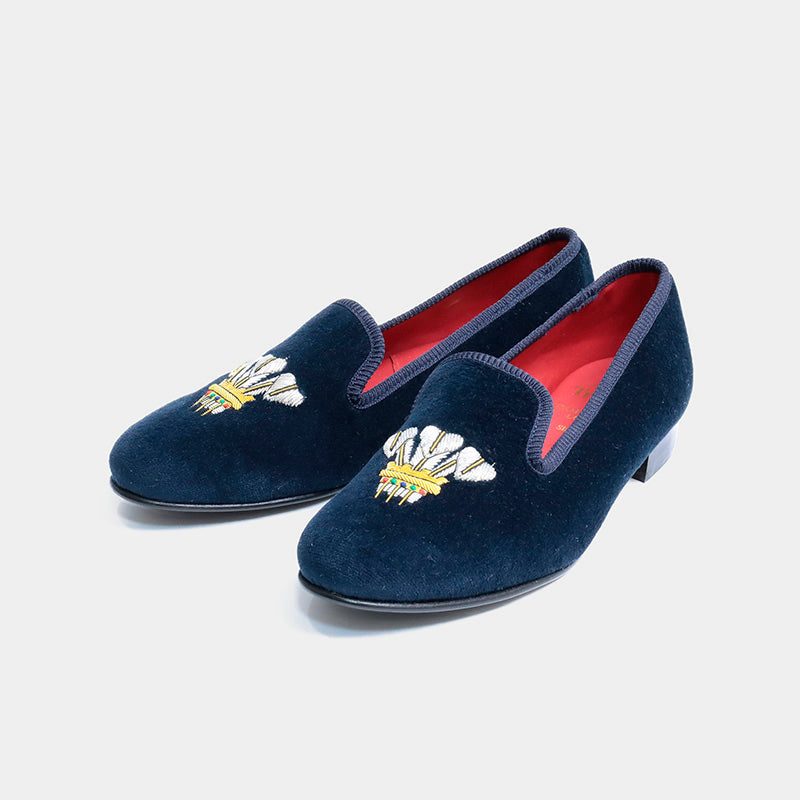 【NEW】VICTORIA / NAVY VELVET FEATHER (HALF RUBBER SOLE)