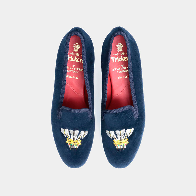 【NEW】VICTORIA / NAVY VELVET FEATHER (HALF RUBBER SOLE)