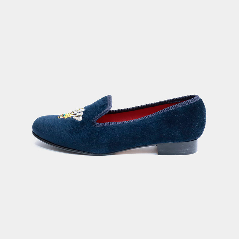 【NEW】VICTORIA / NAVY VELVET FEATHER (HALF RUBBER SOLE)