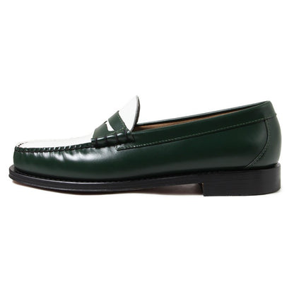 11010H LARSON / DARK GREEN & WHITE (LEATHER SOLE)