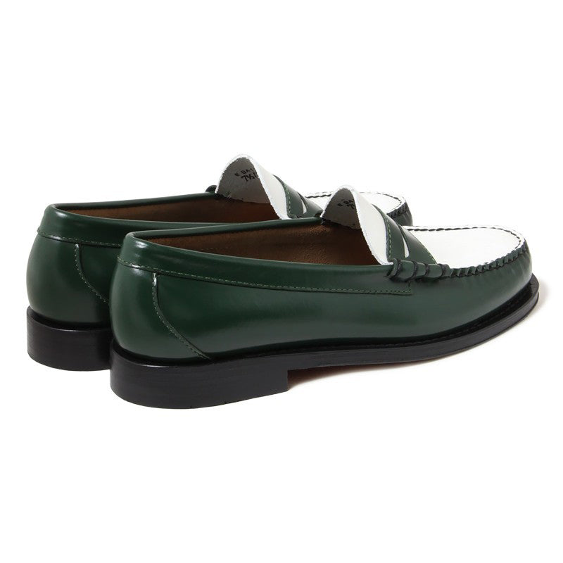 11010H LARSON / DARK GREEN & WHITE (LEATHER SOLE)