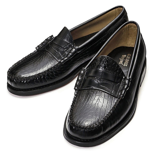 【NEW】11088C / BLACK LEATHER CROCO (LEATHER SOLE)