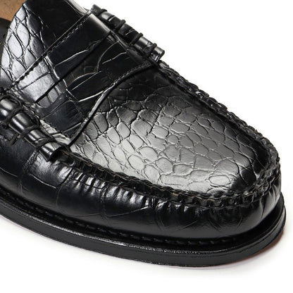 【NEW】11088C / BLACK LEATHER CROCO (LEATHER SOLE)