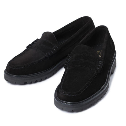 11512 LARSON / BLACK SUEDE (RUBBER SOLE)