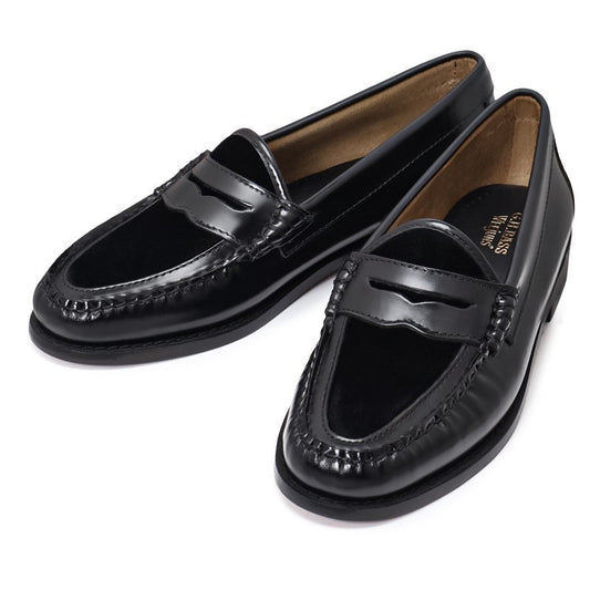 【New】41076L / BLACK LEATHER/VELVET (LEATHER SOLE)