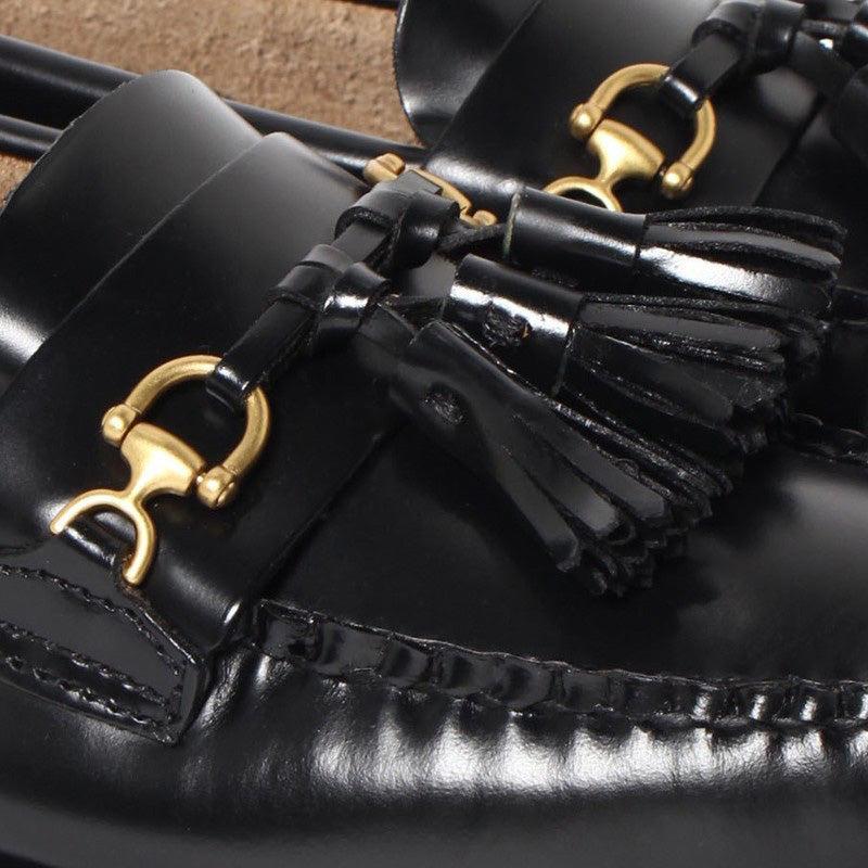 41082F TETRA TASSEL / BLACK (LEATHER SOLE)