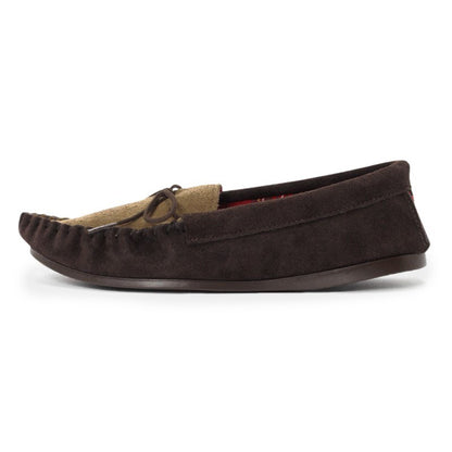 British Moccasin / Dark Brown & Taupe Suede (Rubber Sole)