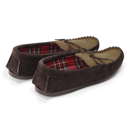 British Moccasin / Dark Brown & Taupe Suede (Rubber Sole)
