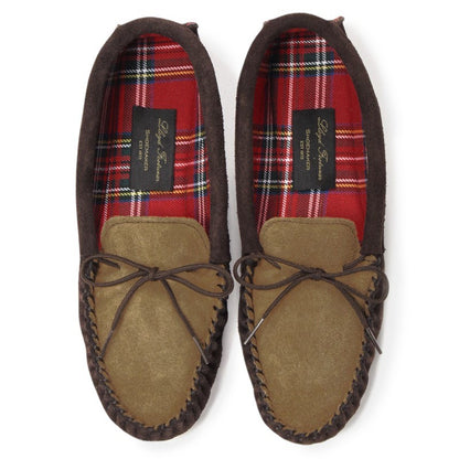 British Moccasin / Dark Brown & Taupe Suede (Rubber Sole)