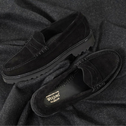 11512 LARSON / BLACK SUEDE (RUBBER SOLE)