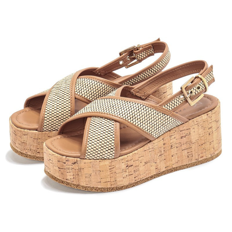 【NEW】ELB4626 / VITELLO CUOIO / RAFIA BEIGE