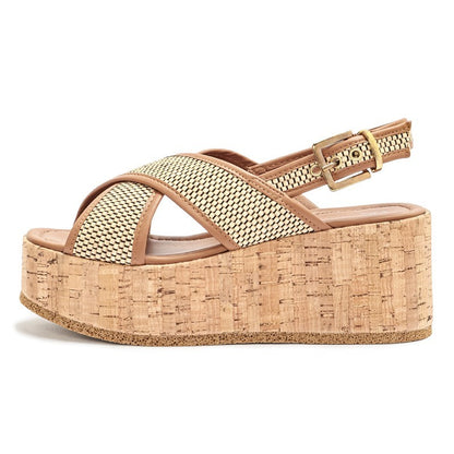 【NEW】ELB4626 / VITELLO CUOIO / RAFIA BEIGE