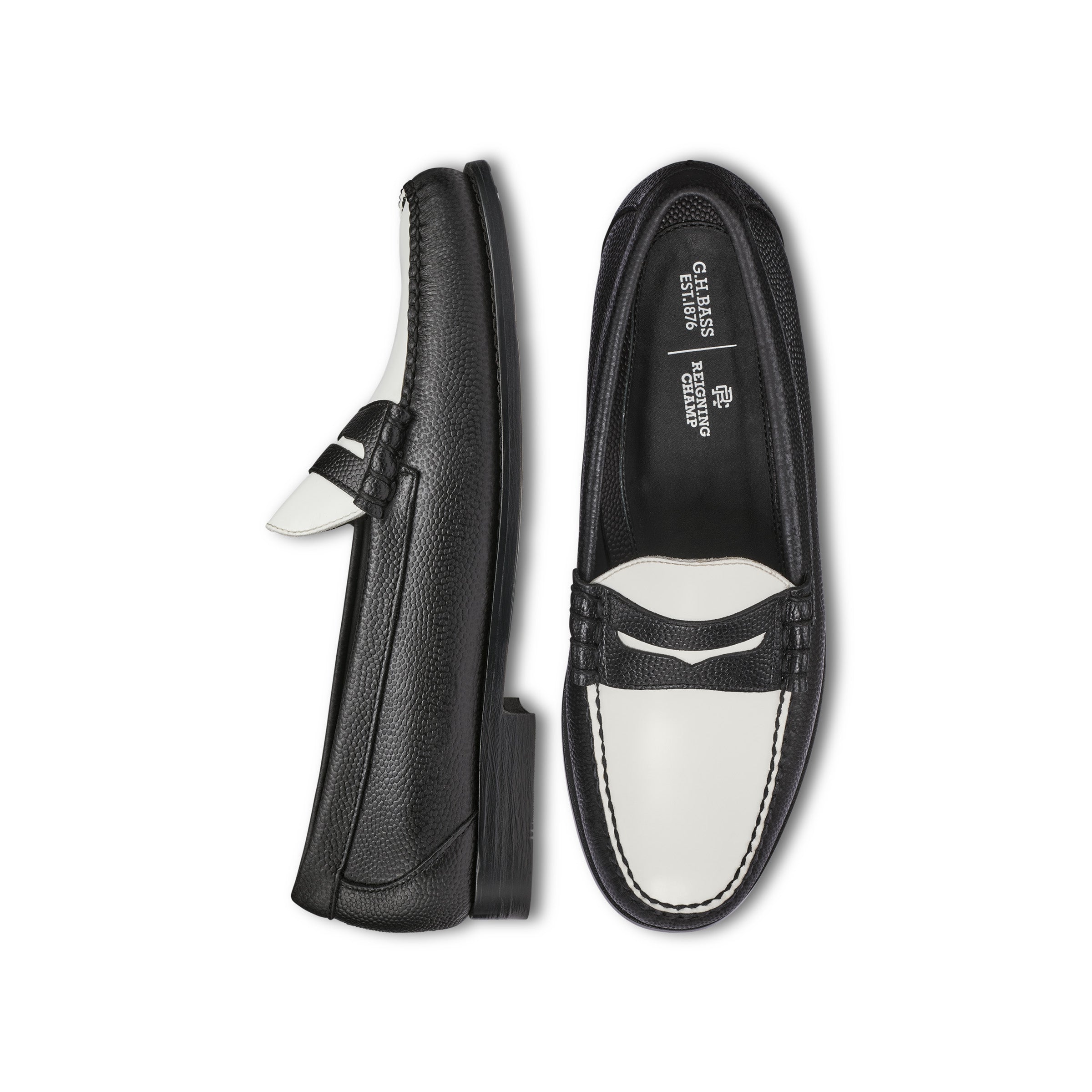 REIGNING CHAMP Z5W592 / BLACK & WHITE (LEATHER SOLE) - G.H.BASS