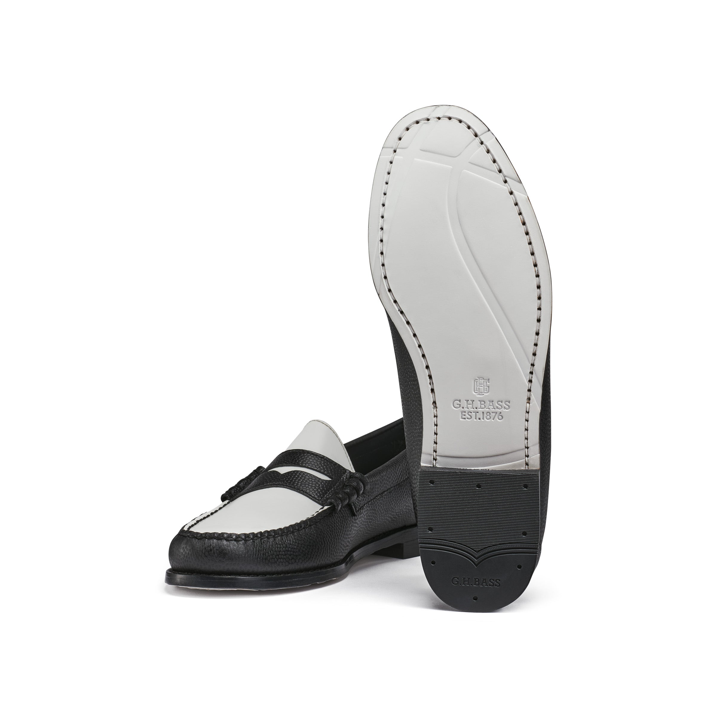 REIGNING CHAMP Z5W592 / BLACK & WHITE (LEATHER SOLE) - G.H.BASS