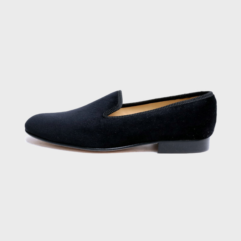 【RESTOCK】CHURCHILL / BLACK VELVET (LEATHER SOLE)