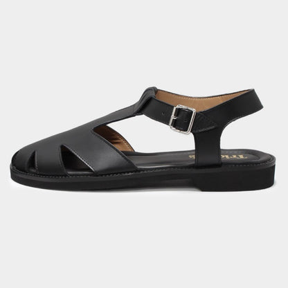LEWES06 / BLACK CALF  (RUBBER SOLE)