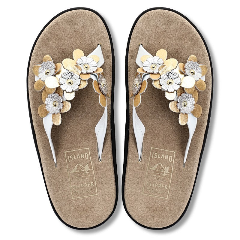 New】PBSLEHUA5 / TAUPE/GOLD - ISLAND SLIPPER