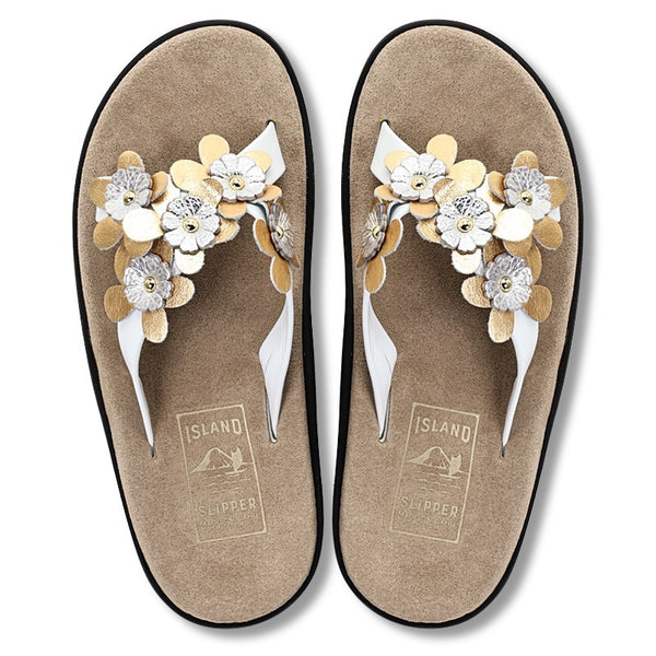 New】PBSLEHUA5 / TAUPE/GOLD - ISLAND SLIPPER