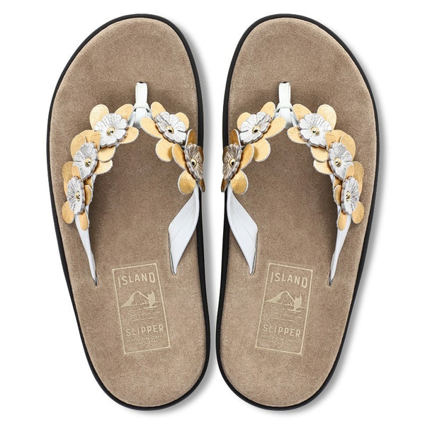 New】PBSLEILANI5 / TAUPE/GOLD - ISLAND SLIPPER