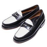 11010H LARSON / BLACK & WHITE (LEATHER SOLE)