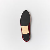 VICTORIA / BURGUNDY VELVET SKULL (HALF RUBBER SOLE)