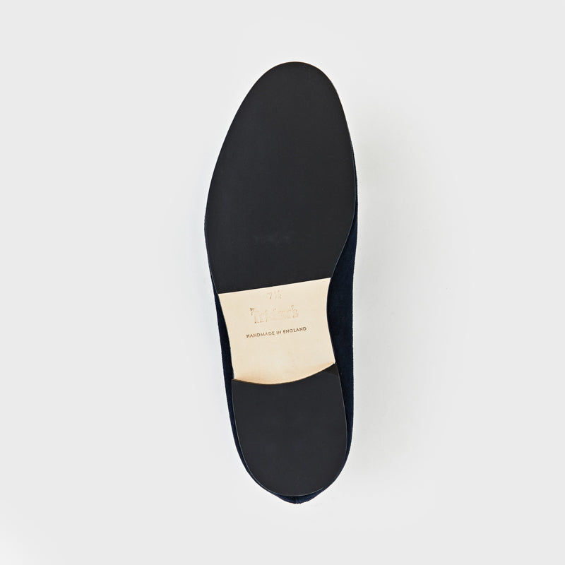 CHURCHILL / NAVY VELVET FEATHER (HALF RUBBER SOLE)