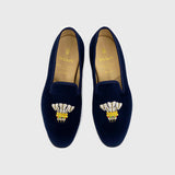 CHURCHILL / NAVY VELVET FEATHER (HALF RUBBER SOLE)