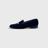 CHURCHILL / NAVY VELVET FEATHER (HALF RUBBER SOLE)