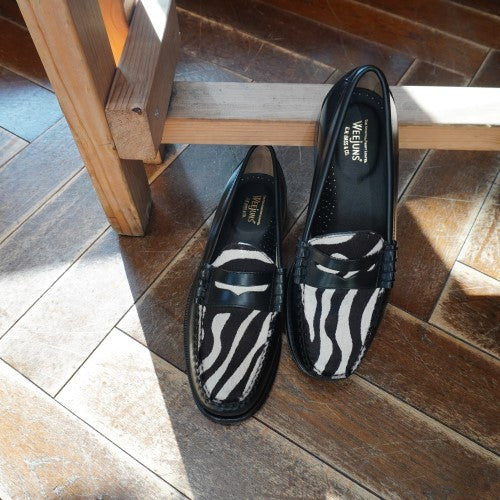 【SALE】11088 LARSON EXOTIC MIX / BLACK & ZEBRA (LEATHER SOLE)